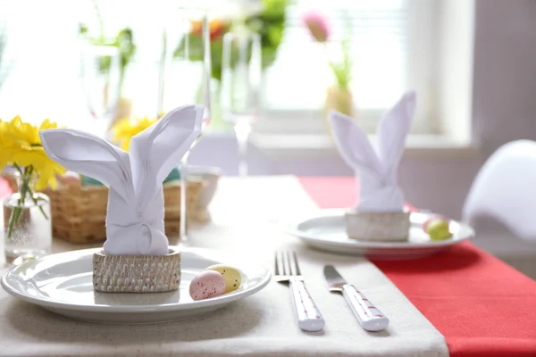 Beau décor de table de Pâques vacances — Photo