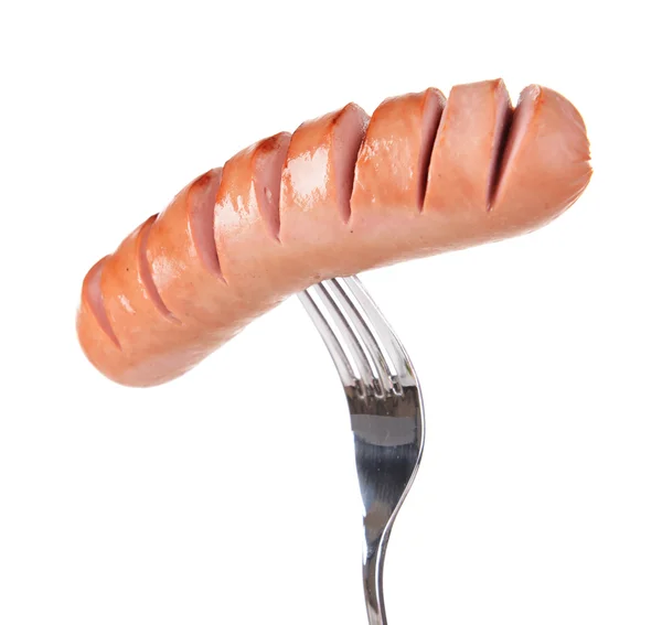 Grillwurst isoliert auf Weißwurst — Stockfoto