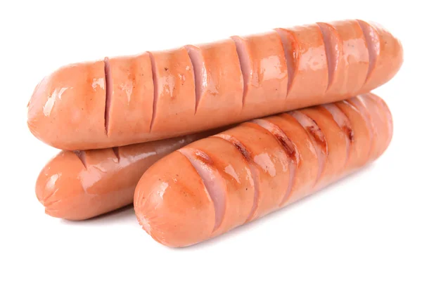 Grillwurst isoliert auf Weißwurst — Stockfoto