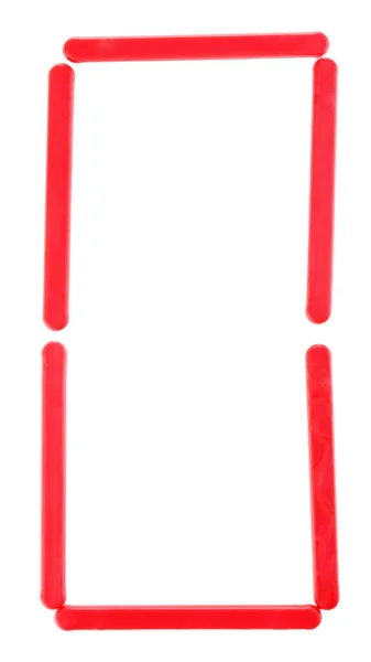 Tellen kleurnummer van een stokken gevormd geïsoleerd op wit — Stockfoto