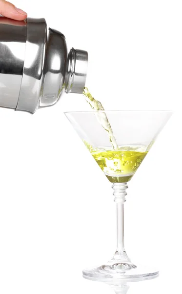 Gustoso cocktail giallo isolato su bianco — Foto Stock
