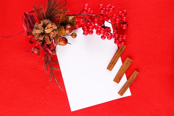 Christmas card on red background — Stock Photo, Image