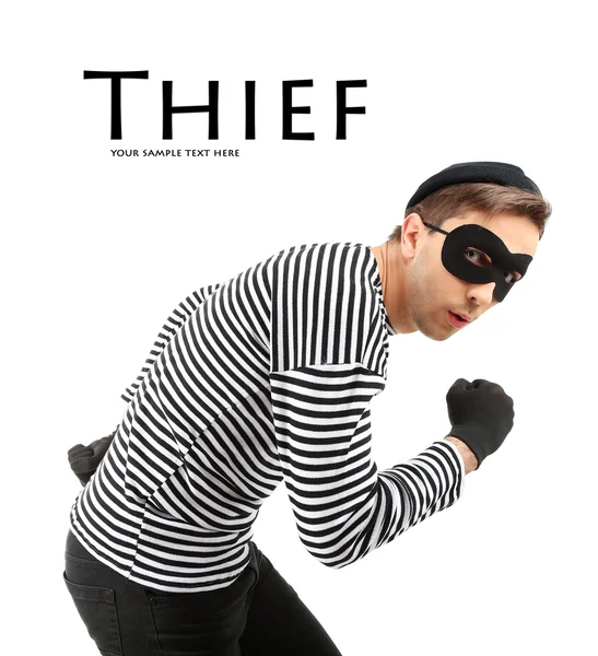 Thief isolated on white — Stock Photo, Image