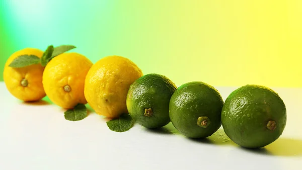 Lemons and limes on bright background — Stock Photo, Image