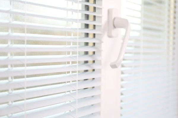 White window with opened blinds — Stock Photo, Image