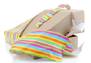 beyaz izole unwrapped hediye kutusu