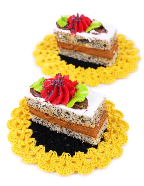 Torte gustose isolate su bianco — Foto Stock