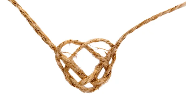 A forma di cuore da corda, isolato su bianco — Foto Stock
