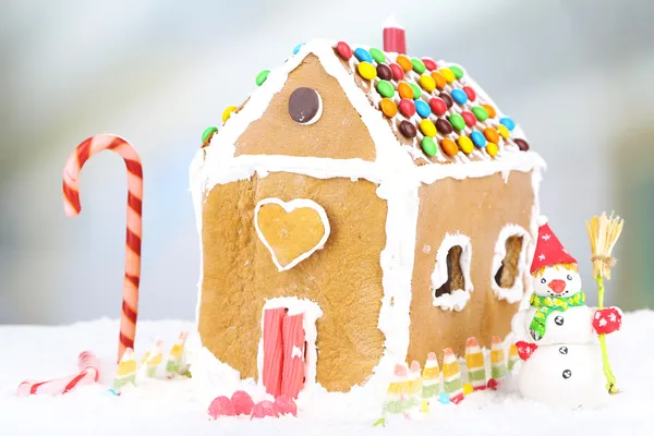 Gingerbread house on light background — Stock Photo, Image