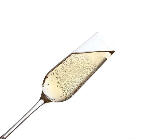 Glas Champagner, isoliert auf weiß — Stockfoto