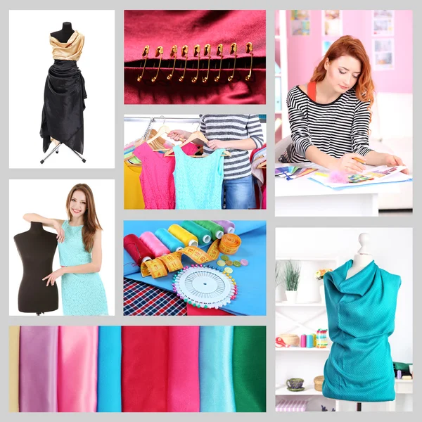 Collage of clothing designer — Stock Photo, Image