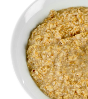 beyaz izole lezzetli yulaf ezmesi