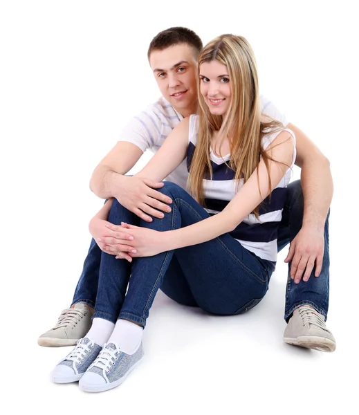 Couple aimant isolé sur blanc — Photo