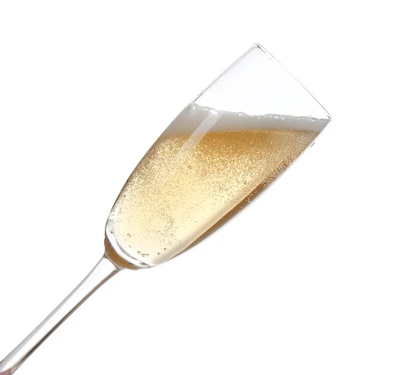 Glass of champagne, isolated on white — Stock Photo, Image