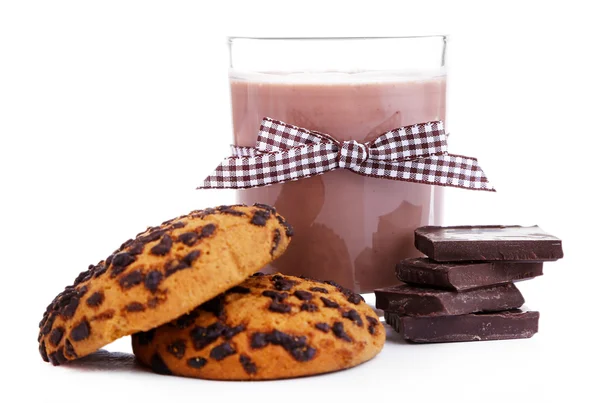 Çikolatalı süt beyaz izole — Stok fotoğraf