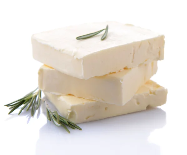 Smaczny masło na białym tle — Zdjęcie stockowe