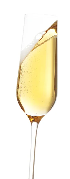 Glas champagne, geïsoleerd op wit — Stockfoto