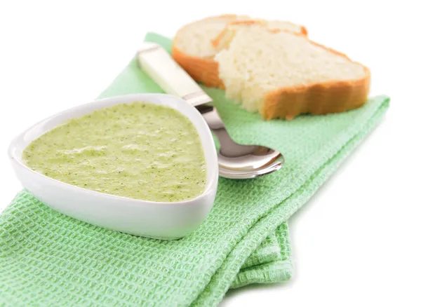 Cuenco de sopa de brócoli aislado en blanco —  Fotos de Stock