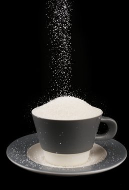 siyah üzerine izole Kupası şeker