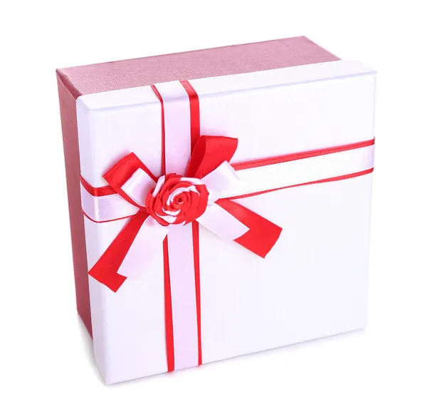 Beautiful gift box isolated on white — Stock Photo, Image