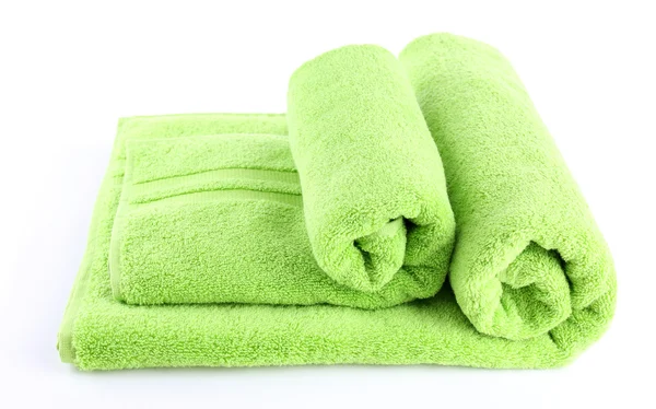Colorful towels isolated on white — Stock Photo, Image