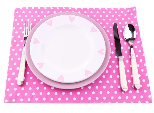 Conjunto de utensílios para o jantar, isolado em branco — Fotografia de Stock