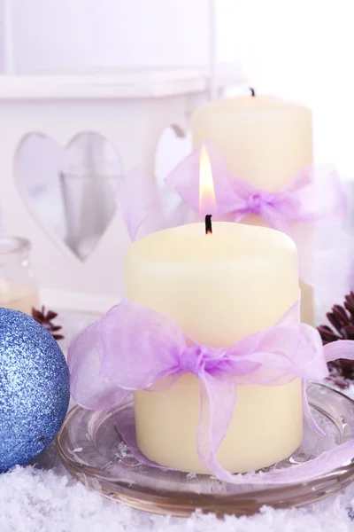 Christmas candles close up — Stock Photo, Image