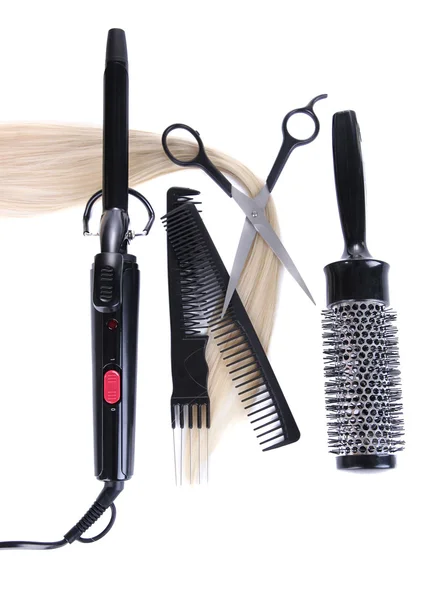 Professional hairdresser tools isolated on white — Stock Photo, Image