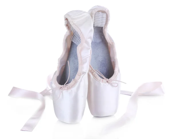 Ballet pointe shoes isolated on white — Stock Photo, Image