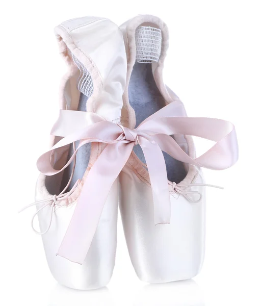 Balet pointe buty na białym tle — Zdjęcie stockowe