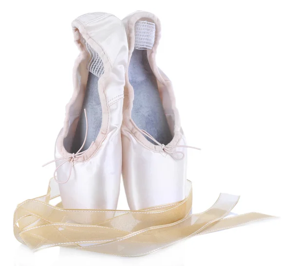Balet pointe boty izolované na bílém — Stock fotografie