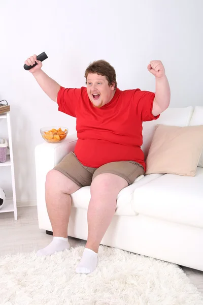 Lazy overweight male — Stock Photo, Image