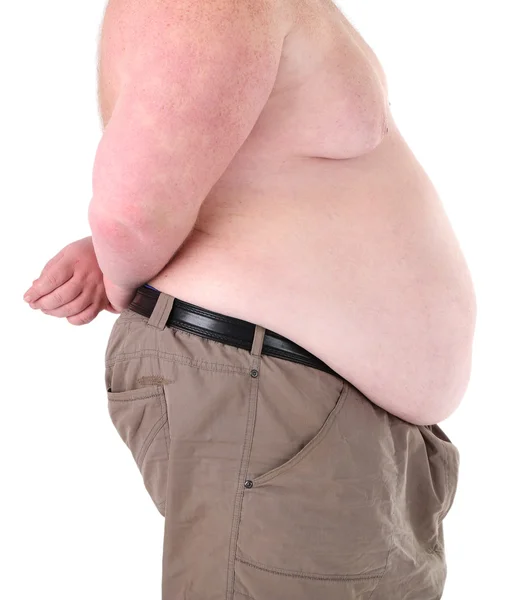 Fat man isolated on white — Stock Photo, Image