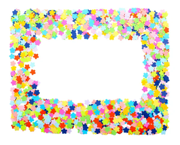 Confetti frame isolated on white — Stock Photo, Image