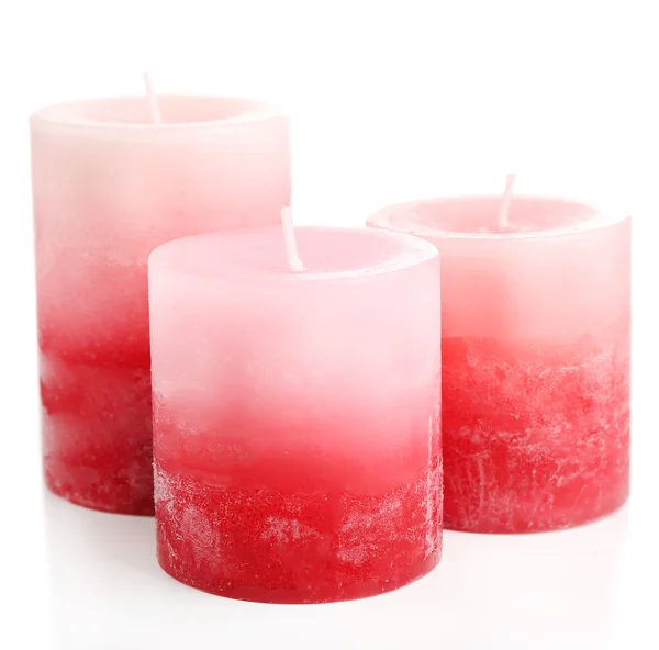 Beautiful candles, isolated on white Royalty Free Stock Photos