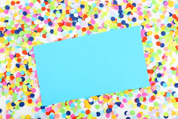 Papel en blanco con confeti alrededor — Foto de Stock