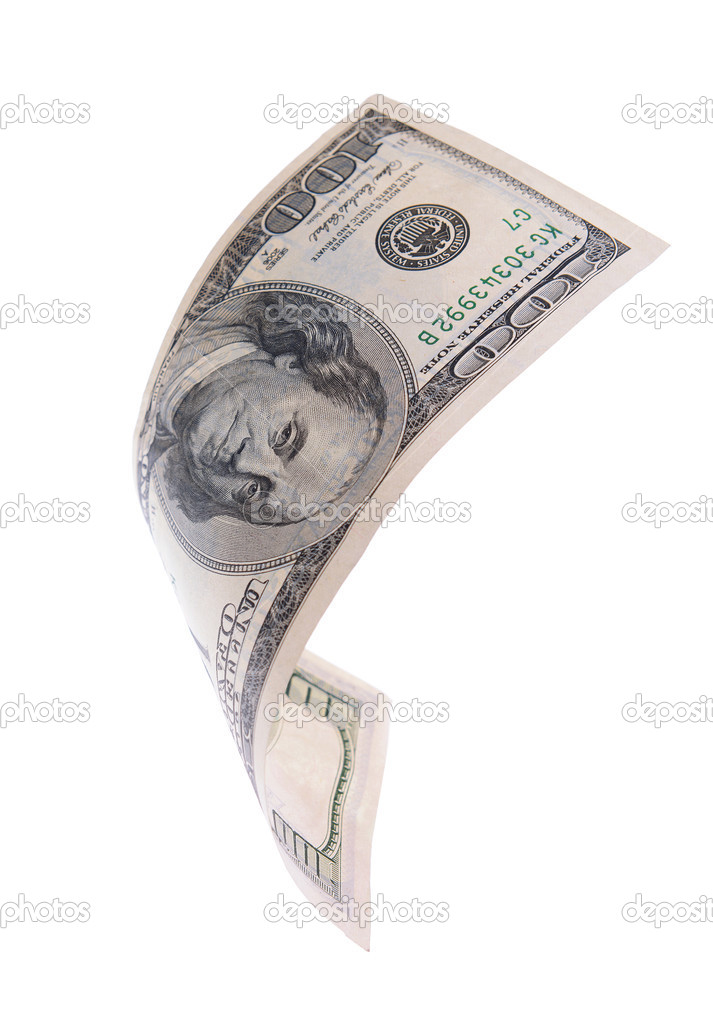 American dollars isolated on white