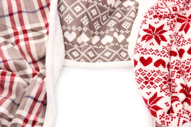 beyaz izole sıcak İskoç şalılar