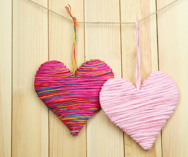 Decorative heart on wooden background — Stock Photo, Image