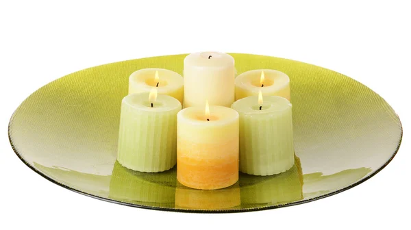 Belle candele isolate su bianco — Foto Stock