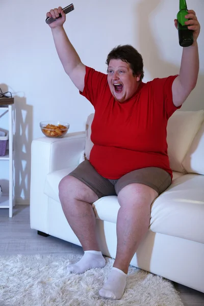 Lazy overweight male — Stock Photo, Image