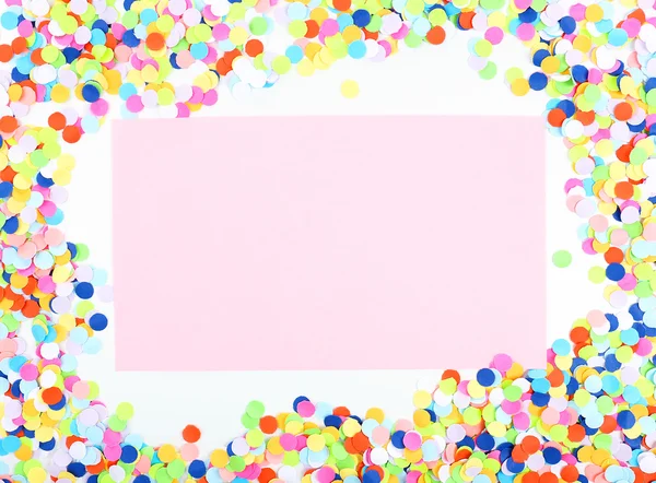 Papel en blanco con confeti alrededor — Foto de Stock