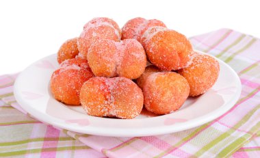 lezzetli kurabiyeler şeftali plaka yakın çekim üzerinde