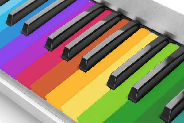Kleurrijke piano klavier close-up — Stockfoto