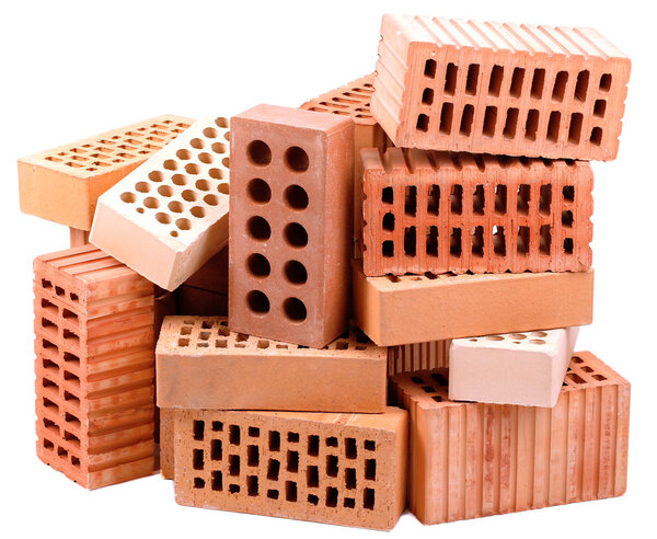 Новые кирпичи, изолированные на белом
 