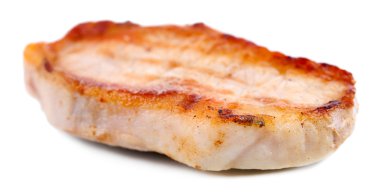 ızgara biftek üzerine beyaz izole