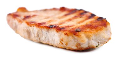 ızgara biftek üzerine beyaz izole