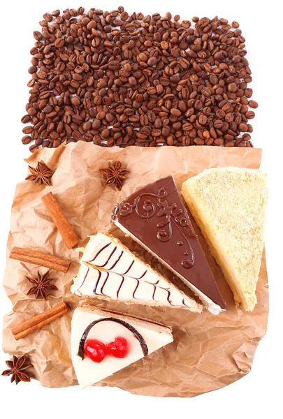 Assortment of pieces of cake, close up — Stock Photo, Image