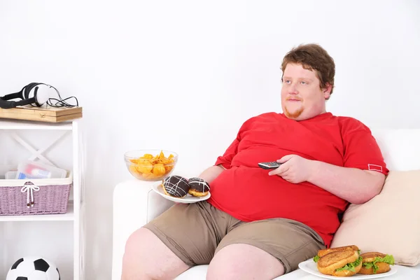 Lazy overweight male — Stock Photo, Image