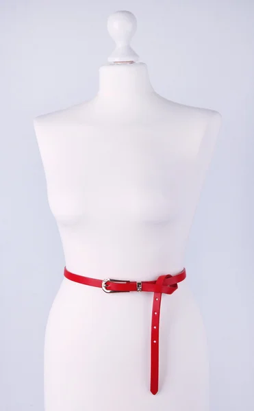 Strap on mannequin on grey background close-up — Stock Photo, Image